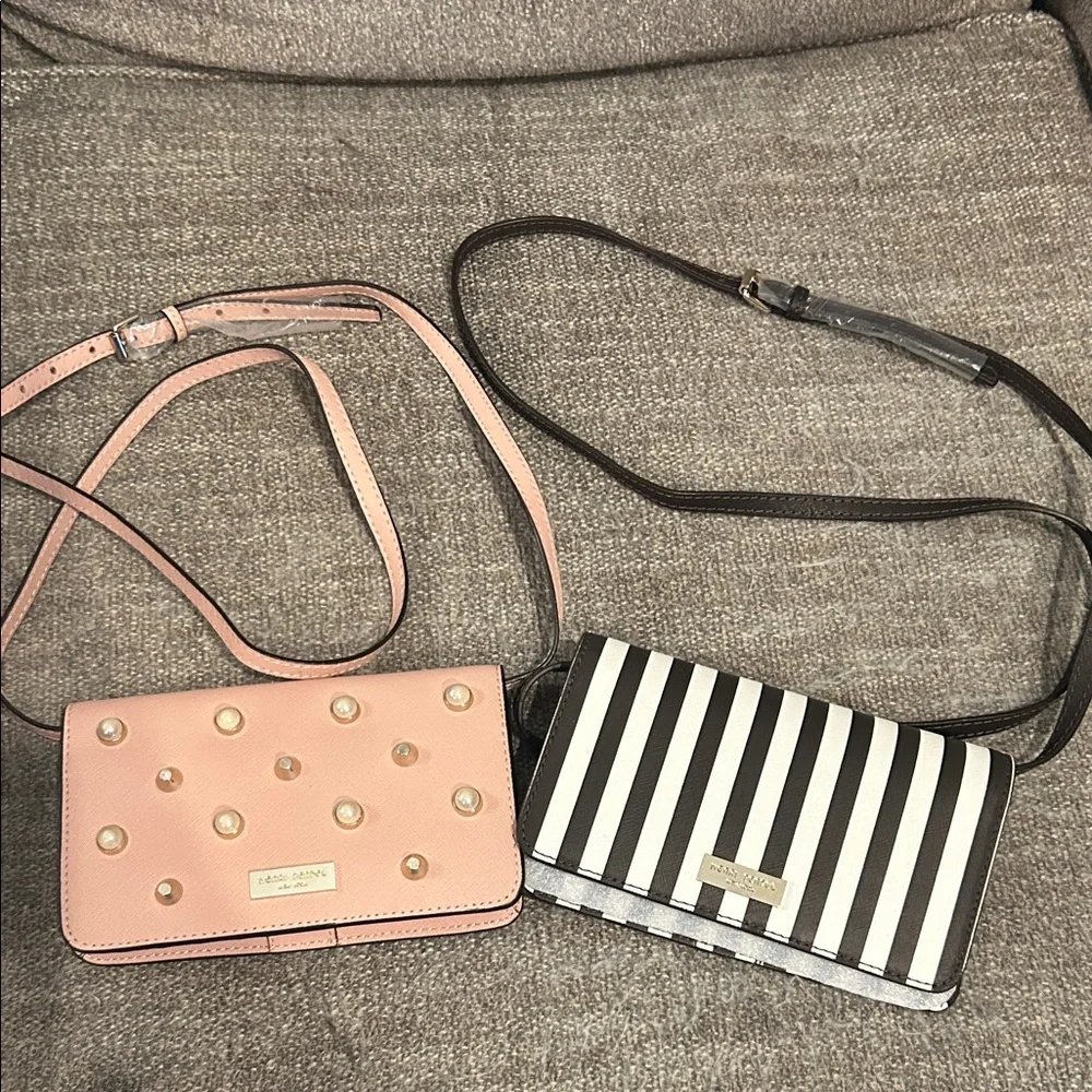 henri bendel Pink Pearl Stud Crossbody & Black White Stripe Crossbody Duo - Picture 1 of 12